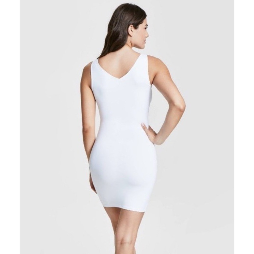 ASSETS by Spanx Women's‎ Shaping Tank Dress White Large Tummy Slimming Pullover - Picture 3 of 4